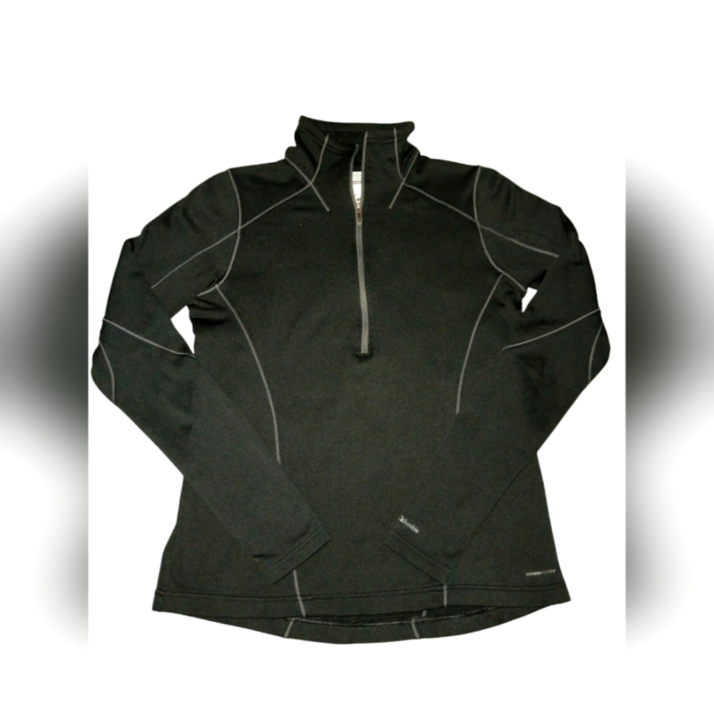 Womens Columbia Black Quarter-Zip Fleece Lined Pullover- Size Large
